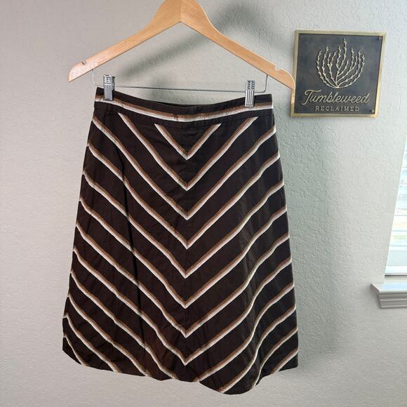 Banana Republic Dresses & Skirts - Women's Banana Republic Brown‎ A-Line Skirt with Ribbon Detailing Size 4